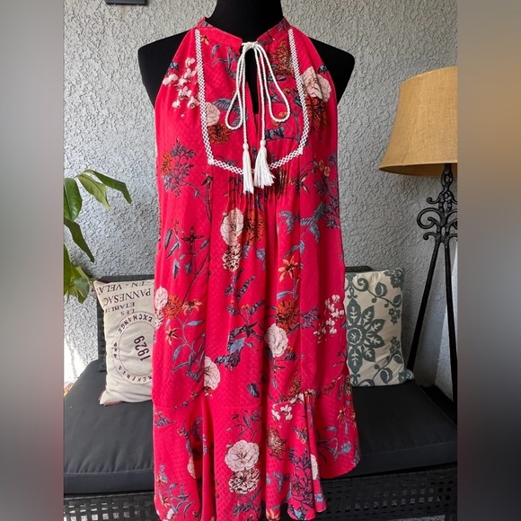 Miss Me Womens Red Floral Boho Sleeveless Dress size Medium - Picture 2 of 5